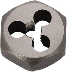 Union Butterfield - M9x1.25 Metric Coarse Thread, 25/32" Hex, Right Hand Thread, Hex Rethreading Die - Chromium Steel, 3/8" Thick, Series 2325M - Exact Industrial Supply