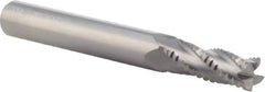 M.A. Ford - 9/32" Diam, 3/4" LOC, 4 Flute Solid Carbide Roughing Square End Mill - Uncoated, 2-1/2" OAL, 5/16" Shank Diam, Single End, Centercutting, 30° Helix - Makers Industrial Supply