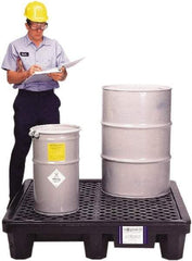 UltraTech - 66 Gal Sump, 3,000 Lb Capacity, 4 Drum, Polyethylene Spill Deck or Pallet - 53" Long x 53" Wide x 12" High, Liftable Fork, 2 x 4 Drum Configuration - Makers Industrial Supply