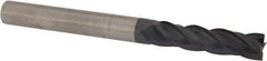 Accupro - 9/16", 1-1/8" LOC, 9/16" Shank Diam, 3-1/2" OAL, 4 Flute, Solid Carbide Square End Mill - Single End, AlTiN Finish, Spiral Flute, Variable° Helix, Centercutting, Right Hand Cut, Right Hand Flute - Makers Industrial Supply