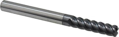 Accupro - 3/8", 5 Flute, Single End, Solid Carbide, 0.06" Corner Radius End Mill - 4" OAL, 45° Helix, Right Hand Flute, 1-1/2" LOC, Right Hand Cut - Makers Industrial Supply