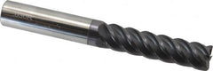 Accupro - 1/2", 5 Flute, Single End, Solid Carbide, 0.03" Corner Radius End Mill - 4" OAL, 45° Helix, Right Hand Flute, 2" LOC, Right Hand Cut - Makers Industrial Supply