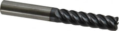 Accupro - 1/2", 5 Flute, Single End, Solid Carbide, 0.06" Corner Radius End Mill - 4" OAL, 45° Helix, Right Hand Flute, 2" LOC, Right Hand Cut - Makers Industrial Supply