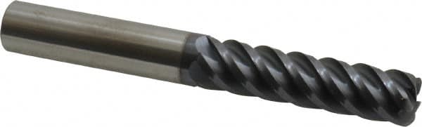 Accupro - 1/2" Diam 5 Flute Solid Carbide 0.09" Corner Radius End Mill - Makers Industrial Supply