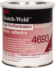 3M - 32 Fluid Ounce Container, Amber, Can Acetone Construction Adhesive - Series 4693 - Makers Industrial Supply