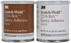 3M - 16 oz Can Two Part Epoxy - 90 min Working Time, 3,200 psi Shear Strength, Series 2216 - Makers Industrial Supply