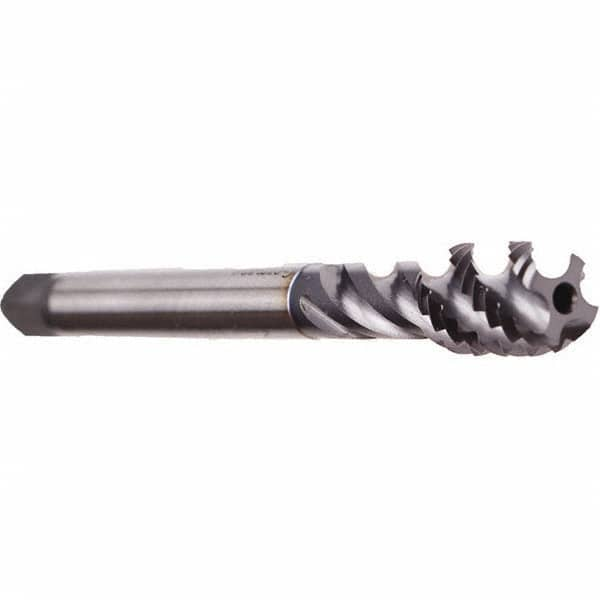 Emuge - 5/8-11 UNC 4 Flute 2B Bottoming Spiral Flute Tap - Cobalt, TiCN Finish, 4.331" OAL, Right Hand Flute, Right Hand Thread, Series Enorm - Makers Industrial Supply