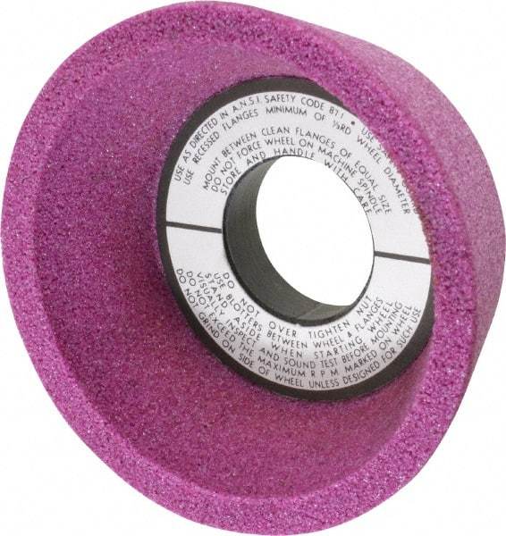 Grier Abrasives - 4" Diam, 1-1/4" Hole Size, 2-1/8" Overall Thickness, 46 Grit, Type 11 Tool & Cutter Grinding Wheel - Coarse Grade, Aluminum Oxide, K Hardness, Vitrified Bond, 6,207 RPM - Makers Industrial Supply