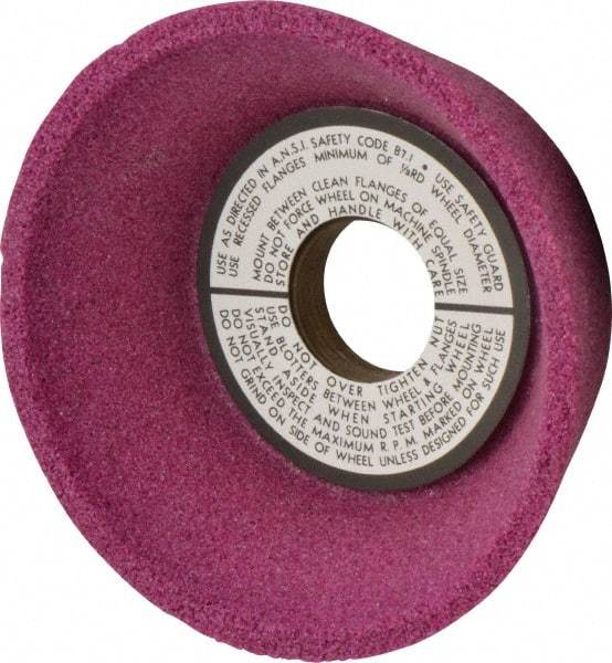 Grier Abrasives - 5" Diam, 1-1/4" Hole Size, 2-3/16" Overall Thickness, 46 Grit, Type 11 Tool & Cutter Grinding Wheel - Coarse Grade, Aluminum Oxide, H Hardness, Vitrified Bond, 4,966 RPM - Makers Industrial Supply