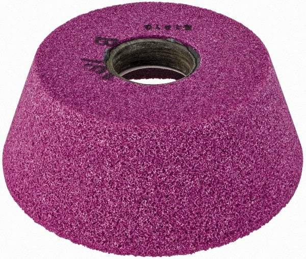 Grier Abrasives - 5" Diam, 1-1/4" Hole Size, 2-3/16" Overall Thickness, 46 Grit, Type 11 Tool & Cutter Grinding Wheel - Coarse Grade, Aluminum Oxide, J Hardness, Vitrified Bond, 4,966 RPM - Makers Industrial Supply