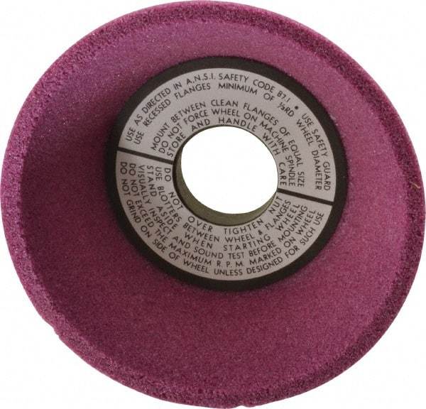 Grier Abrasives - 5" Diam, 1-1/4" Hole Size, 2-3/16" Overall Thickness, 46 Grit, Type 11 Tool & Cutter Grinding Wheel - Coarse Grade, Aluminum Oxide, K Hardness, Vitrified Bond, 4,966 RPM - Makers Industrial Supply