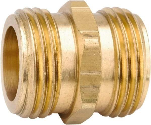 ANDERSON METALS - 3/4 MGHT & 1/2 GHT Garden Hose Male Union with FIP Tap - Lead Free Brass, Male Hose to Male Hose Connector - Makers Industrial Supply