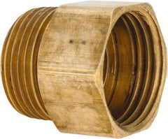 ANDERSON METALS - 3/4 FGHT & 3/4 MPT Garden Hose Female x MIP with FIP Tap - Lead Free Brass, Female Hose to Male Pipe Connector - Makers Industrial Supply