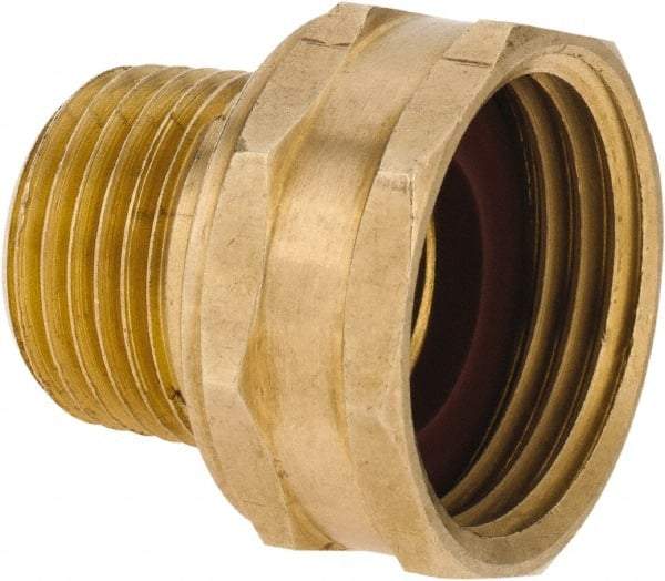 ANDERSON METALS - 3/4 FGHT & 1/2 MPT Garden Hose Female x MIP Swivel - Lead Free Brass, Female Hose to Male Pipe Swivel Connector - Makers Industrial Supply