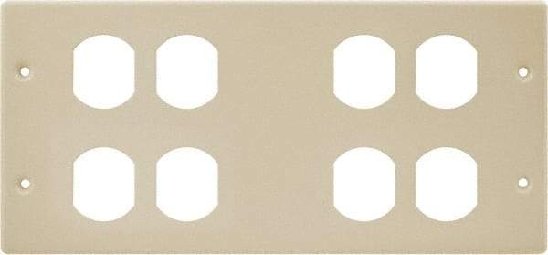 Hubbell Wiring Device-Kellems - 10.22 Inch Long x 4-3/4 Inch High, Rectangular 4 Gang Raceway Cover Plate - Ivory, For Use with HBL4750 Series Raceways - Makers Industrial Supply