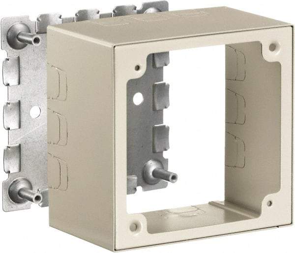 Hubbell Wiring Device-Kellems - 4.64 Inch Long x 2-3/4 Inch Wide x 4.54 Inch High, Rectangular Raceway Box - Ivory, For Use with HBL500 Series Raceways and HBL750 Series Raceways - Makers Industrial Supply