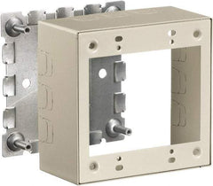 Hubbell Wiring Device-Kellems - 4.64 Inch Long x 2-1/4 Inch Wide x 4.54 Inch High, Rectangular 2 Gang Raceway Box - Ivory, For Use with HBL500 Series Raceways and HBL750 Series Raceways - Makers Industrial Supply