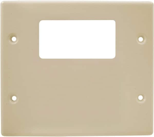 Hubbell Wiring Device-Kellems - 5.43 Inch Long x 4-3/4 Inch High, Rectangular Raceway Plate - Ivory, For Use with HBL4700 Series Raceways and HBL4750 Series Metal Raceways - Makers Industrial Supply