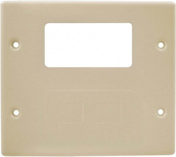 Hubbell Wiring Device-Kellems - 5.43 Inch Long x 4-3/4 Inch High, Rectangular Raceway Plate - Ivory, For Use with HBL4700 Series Raceways and HBL4750 Series Metal Raceways - Makers Industrial Supply