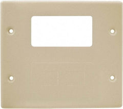 Hubbell Wiring Device-Kellems - 5.43 Inch Long x 4-3/4 Inch High, Rectangular Raceway Plate - Ivory, For Use with HBL4700 Series Raceways and HBL4750 Series Metal Raceways - Makers Industrial Supply