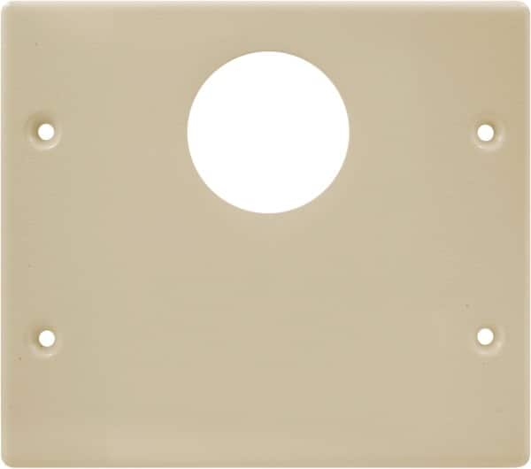 Hubbell Wiring Device-Kellems - 5.43 Inch Long x 4-3/4 Inch High, Rectangular Raceway Plate - Ivory, For Use with HBL4700 Series Raceways and HBL4750 Series Metal Raceways - Makers Industrial Supply