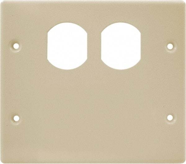 Hubbell Wiring Device-Kellems - 5.43 Inch Long x 4-3/4 Inch High, Rectangular Raceway Plate - Ivory, For Use with HBL4700 Series Raceways and HBL4750 Series Metal Raceways - Makers Industrial Supply