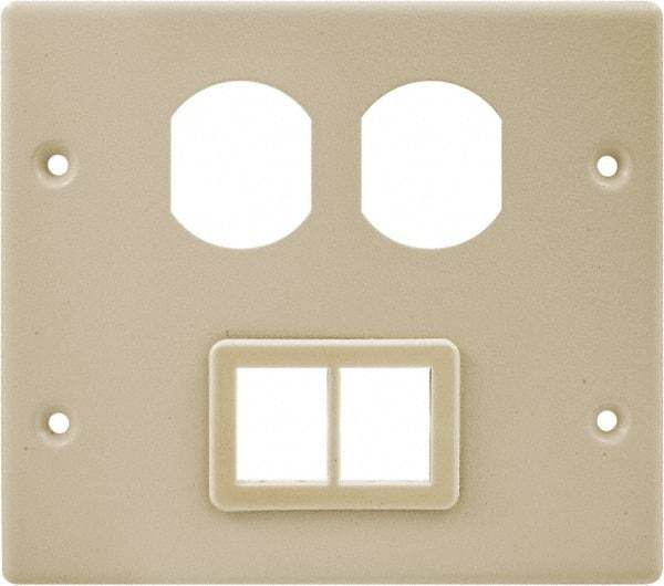 Hubbell Wiring Device-Kellems - 5.43 Inch Long x 4-3/4 Inch High, Rectangular Raceway Plate - Ivory, For Use with HBL4700 Series Raceways and HBL4750 Series Metal Raceways - Makers Industrial Supply