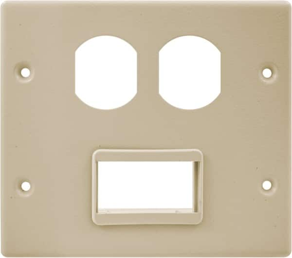 Hubbell Wiring Device-Kellems - 5.43 Inch Long x 4-3/4 Inch High, Rectangular Raceway Plate - Ivory, For Use with HBL4700 Series Raceways and HBL4750 Series Metal Raceways - Makers Industrial Supply