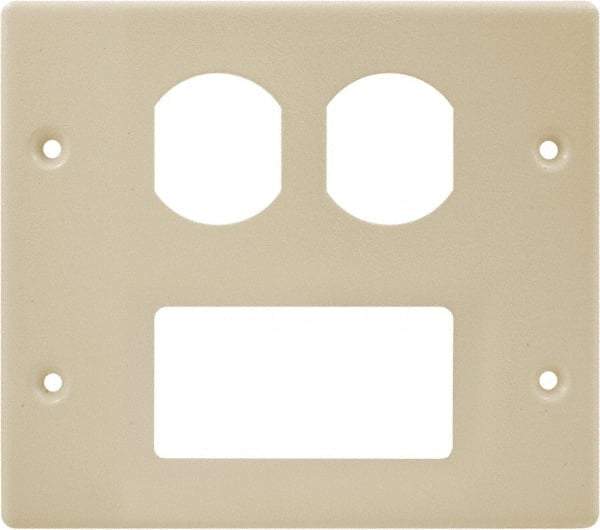 Hubbell Wiring Device-Kellems - 5.43 Inch Long x 4-3/4 Inch High, Rectangular Raceway Plate - Ivory, For Use with HBL4700 Series Raceways and HBL4750 Series Metal Raceways - Makers Industrial Supply