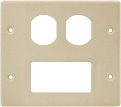 Hubbell Wiring Device-Kellems - 5.43 Inch Long x 4-3/4 Inch High, Rectangular Raceway Plate - Ivory, For Use with HBL4700 Series Raceways and HBL4750 Series Metal Raceways - Makers Industrial Supply