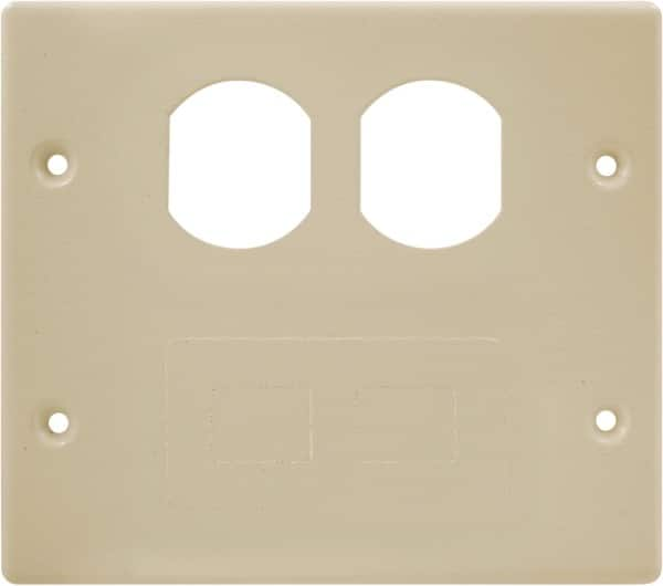 Hubbell Wiring Device-Kellems - 5.43 Inch Long x 4-3/4 Inch High, Rectangular Raceway Plate - Ivory, For Use with HBL4700 Series Raceways and HBL4750 Series Metal Raceways - Makers Industrial Supply