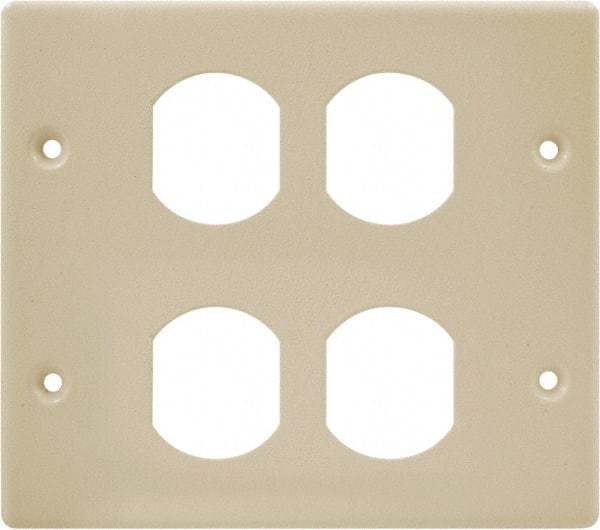 Hubbell Wiring Device-Kellems - 5.43 Inch Long x 4-3/4 Inch High, Rectangular Raceway Plate - Ivory, For Use with HBL4700 Series Raceways and HBL4750 Series Metal Raceways - Makers Industrial Supply