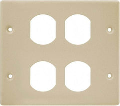 Hubbell Wiring Device-Kellems - 5.43 Inch Long x 4-3/4 Inch High, Rectangular Raceway Plate - Ivory, For Use with HBL4700 Series Raceways and HBL4750 Series Metal Raceways - Makers Industrial Supply