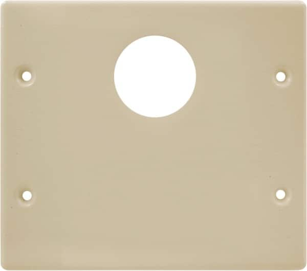 Hubbell Wiring Device-Kellems - 5.43 Inch Long x 4-3/4 Inch High, Rectangular Raceway Plate - Ivory, For Use with HBL4700 Series Raceways and HBL4750 Series Metal Raceways - Makers Industrial Supply