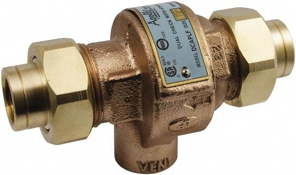 Conbraco - 3/4 Thread, 175 psi WOG Rating, Bronze Dual Check Backflow Preventer Valve - Lead-Free, Use with Potable Water Applications - Makers Industrial Supply