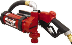 Tuthill - 25 GPM, 1" Hose Diam, DC High Flow Tank Pump with Automatic Nozzle - 1-1/4" Inlet, 1" Outlet, 12 VDC, 18' Hose Length, 1/2 hp - Makers Industrial Supply