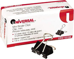 UNIVERSAL - 1/2" Wide Binder Clip - Black/Silver - Makers Industrial Supply