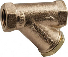 Conbraco - 1-1/4" Pipe, Female NPT Ends, Lead Free Bronze Y-Strainer - 400 psi Pressure Rating, 400 psi WOG Rating, 125 psi WSP Rating - Makers Industrial Supply