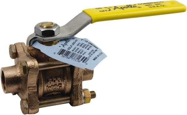 Conbraco - 1-1/4" Pipe, Full Port, Lead Free Bronze Full Port Ball Valve - 3 Piece, Female NPT Ends, Lever Handle, 600 WOG, 150 WSP - Makers Industrial Supply