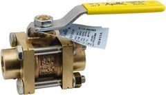 Conbraco - 1-1/4" Pipe, Full Port, Lead Free Bronze Full Port Ball Valve - 3 Piece, Female NPT Ends, Lever Handle, 600 WOG, 150 WSP - Makers Industrial Supply