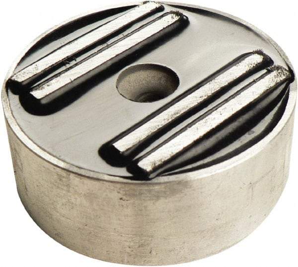 Mag-Mate - 2" Wide x 1/2" Thick, Center Mount Neodymium Rare Earth Fixture Magnet - 45 Lb Average Holding Capacity, 90 Lb Max Holding Capacity, Aluminum Housing - Makers Industrial Supply