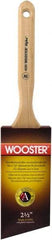 Wooster Brush - 2-1/2" Angled Synthetic Sash Brush - 2-15/16" Bristle Length, 7-7/8" Maple Fluted Handle - Makers Industrial Supply