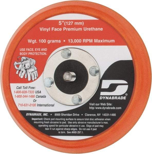 Dynabrade - 5" Diam Disc Backing Nonvacuum Replacement Pad - Medium Density, 13,000 RPM - Makers Industrial Supply