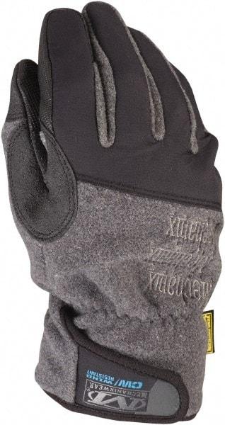 Mechanix Wear - Size S (8) Rubberized Synthetic Leather Cold Protection Work Gloves - For Mechanic's & Lifting, Uncoated, Hook & Loop Cuff, Full Fingered, Black/Gray, Paired - Makers Industrial Supply