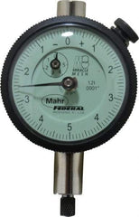 Mahr - 0.025" Range, 0-10-0 Dial Reading, 0.0001" Graduation Dial Drop Indicator - 1-3/4" Dial, 0.01" Range per Revolution, 0.0001" Accuracy, Revolution Counter - Makers Industrial Supply