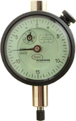 Mahr - 0.075" Range, 0-15-0 Dial Reading, 0.0005" Graduation Dial Drop Indicator - 1-3/4" Dial, 0.03" Range per Revolution, 0.0005" Accuracy, Revolution Counter - Makers Industrial Supply