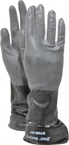 SHOWA - Size S (7), 14" Long, 14 mil, Unsupported, Butyl Chemical Resistant Gloves - Makers Industrial Supply