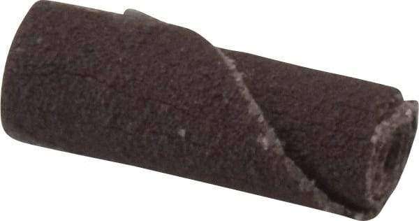 3M - 1/4" Max Roll Diam x 3/4" OAL, 180 Grit Aluminum Oxide Straight Cartridge Roll - 1/8" Pilot Hole Diam, Very Fine Grade, X Weighted Cloth Backing, 24,000 Max RPM - Makers Industrial Supply