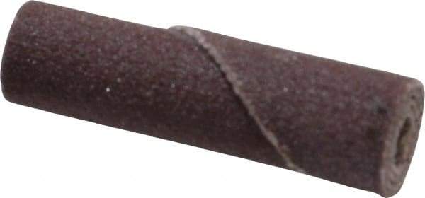 3M - 1/4" Max Roll Diam x 1" OAL, 240 Grit Aluminum Oxide Straight Cartridge Roll - 1/8" Pilot Hole Diam, Very Fine Grade, X Weighted Cloth Backing, 24,000 Max RPM - Makers Industrial Supply