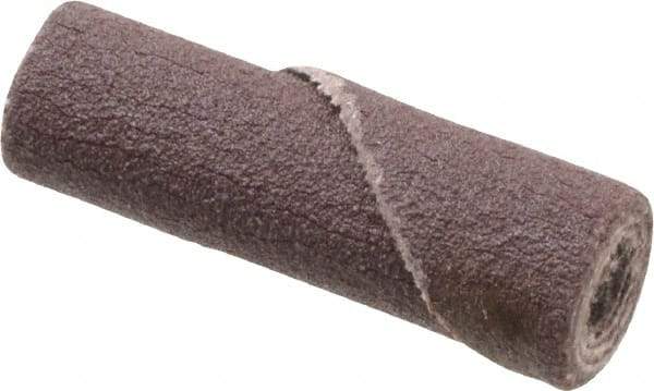 3M - 5/16" Max Roll Diam x 1" OAL, 180 Grit Aluminum Oxide Straight Cartridge Roll - 1/8" Pilot Hole Diam, Very Fine Grade, X Weighted Cloth Backing, 24,000 Max RPM - Makers Industrial Supply